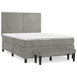 Giroletto a Molle con Materasso Grigio Chiaro 140x200cm Velluto