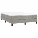Giroletto a Molle con Materasso Grigio Chiaro 140x200cm Velluto
