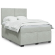 Giroletto a Molle con Materasso Grigio Chiaro 140x200cm Velluto