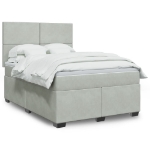 Giroletto a Molle con Materasso Grigio Chiaro 140x200cm Velluto
