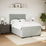 Giroletto a Molle con Materasso Grigio Chiaro 140x200cm Velluto