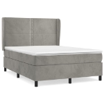 Giroletto a Molle con Materasso Grigio Chiaro 140x200cm Velluto
