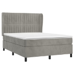Giroletto a Molle con Materasso Grigio Chiaro 140x200cm Velluto