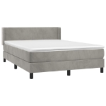 Giroletto a Molle con Materasso Grigio Chiaro 140x200cm Velluto