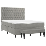 Giroletto a Molle con Materasso Grigio Chiaro 140x200cm Velluto