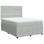 Giroletto a Molle con Materasso Grigio Chiaro 140x200cm Velluto
