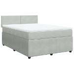 Giroletto a Molle con Materasso Grigio Chiaro 140x200cm Velluto