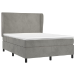 Giroletto a Molle con Materasso Grigio Chiaro 140x200cm Velluto