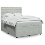 Giroletto a Molle con Materasso Grigio Chiaro 140x200cm Velluto