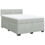 Giroletto a Molle con Materasso Grigio Chiaro 140x200cm Velluto