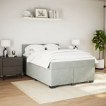 Giroletto a Molle con Materasso Grigio Chiaro 140x200cm Velluto