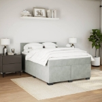 Giroletto a Molle con Materasso Grigio Chiaro 140x200cm Velluto