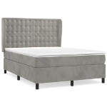 Giroletto a Molle con Materasso Grigio Chiaro 140x200cm Velluto