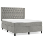 Giroletto a Molle con Materasso Grigio Chiaro 140x200cm Velluto