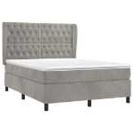 Giroletto a Molle con Materasso Grigio Chiaro 140x200cm Velluto