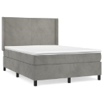 Giroletto a Molle con Materasso Grigio Chiaro 140x200cm Velluto