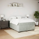 Giroletto a Molle con Materasso Grigio Chiaro 140x200cm Velluto
