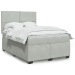 Giroletto a Molle con Materasso Grigio Chiaro 140x200cm Velluto