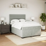 Giroletto a Molle con Materasso Grigio Chiaro 140x200cm Velluto