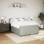 Giroletto a Molle con Materasso Grigio Chiaro 140x200cm Velluto