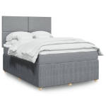 Giroletto a Molle con Materasso Grigio Chiaro 160x200cm Tessuto