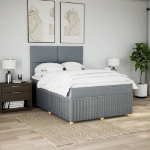 Giroletto a Molle con Materasso Grigio Chiaro 160x200cm Tessuto