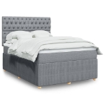 Giroletto a Molle con Materasso Grigio Chiaro 160x200cm Tessuto