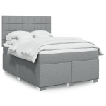 Giroletto a Molle con Materasso Grigio Chiaro 160x200cm Tessuto