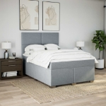 Giroletto a Molle con Materasso Grigio Chiaro 160x200cm Tessuto