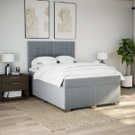 Giroletto a Molle con Materasso Grigio Chiaro 160x200cm Tessuto