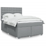 Giroletto a Molle con Materasso Grigio Chiaro 160x200cm Tessuto