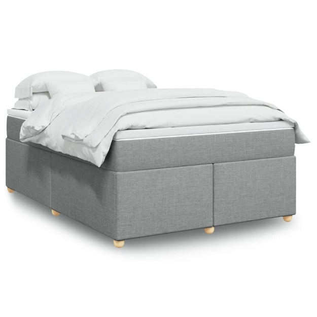 Giroletto a Molle con Materasso Grigio Chiaro 160x200cm Tessuto