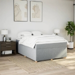 Giroletto a Molle con Materasso Grigio Chiaro 160x200cm Tessuto