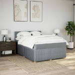 Giroletto a Molle con Materasso Grigio Chiaro 160x200cm Tessuto