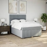 Giroletto a Molle con Materasso Grigio Chiaro 160x200cm Tessuto