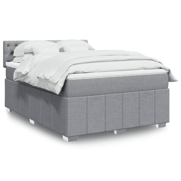 Giroletto a Molle con Materasso Grigio Chiaro 160x200cm Tessuto