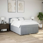 Giroletto a Molle con Materasso Grigio Chiaro 160x200cm Tessuto
