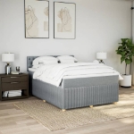 Giroletto a Molle con Materasso Grigio Chiaro 160x200cm Tessuto