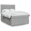 Giroletto a Molle con Materasso Grigio Chiaro 160x200cm Tessuto