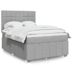 Giroletto a Molle con Materasso Grigio Chiaro 160x200cm Tessuto