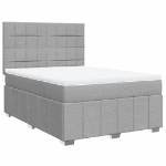 Giroletto a Molle con Materasso Grigio Chiaro 160x200cm Tessuto