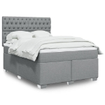 Giroletto a Molle con Materasso Grigio Chiaro 160x200cm Tessuto
