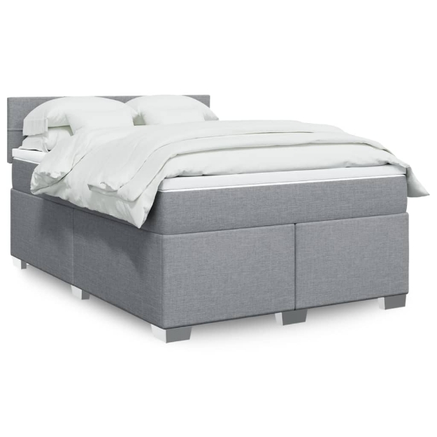 Giroletto a Molle con Materasso Grigio Chiaro 160x200cm Tessuto