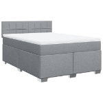 Giroletto a Molle con Materasso Grigio Chiaro 160x200cm Tessuto