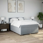 Giroletto a Molle con Materasso Grigio Chiaro 160x200cm Tessuto