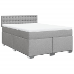 Giroletto a Molle con Materasso Grigio Chiaro 160x200cm Tessuto
