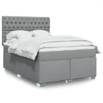 Giroletto a Molle con Materasso Grigio Chiaro 160x200cm Tessuto
