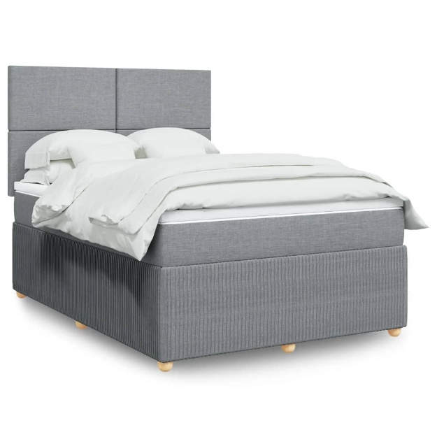 Giroletto a Molle con Materasso Grigio Chiaro 160x200cm Tessuto