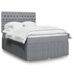 Giroletto a Molle con Materasso Grigio Chiaro 160x200cm Tessuto