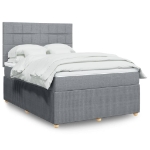Giroletto a Molle con Materasso Grigio Chiaro 160x200cm Tessuto